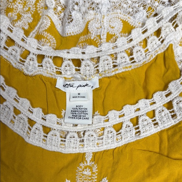 Ultra Pink Yellow Cream Embellished Tank Top - Picture 2 of 4